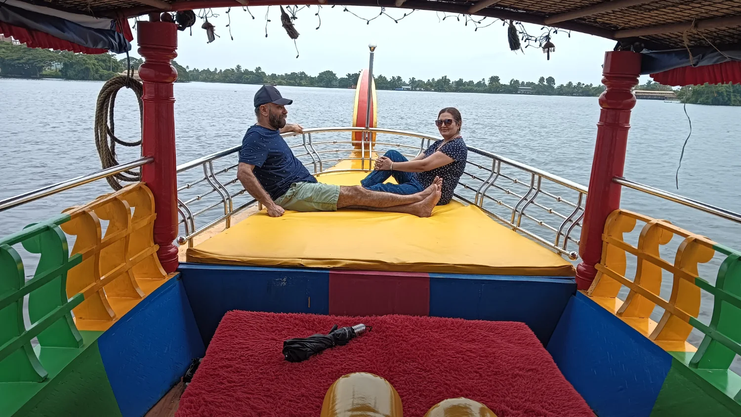 Guests relaxing aboard the client Shikara